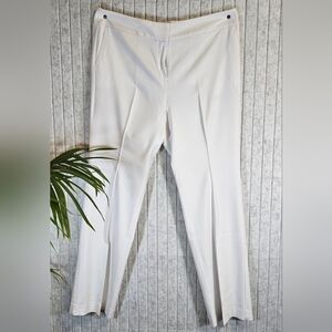 Ann Taylor Factory Pants | Women 14 White Straight Leg Dress Career Trousers